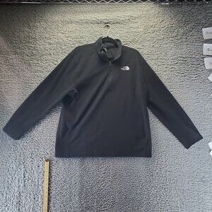 The North Face Sweater Mens XL Black Quarter Zip Lightweight Fleece Pullover